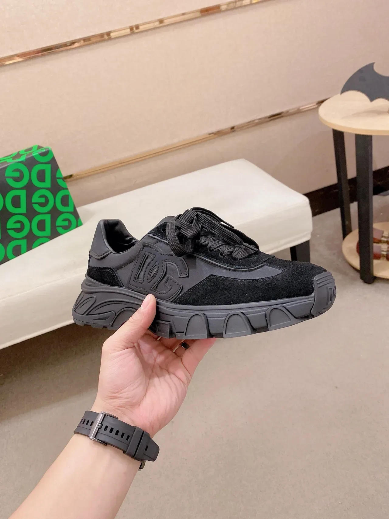 Dolce & Gabbana Tênis Chunky Com Solado Preto Em Camadas De Suede E Couro 4