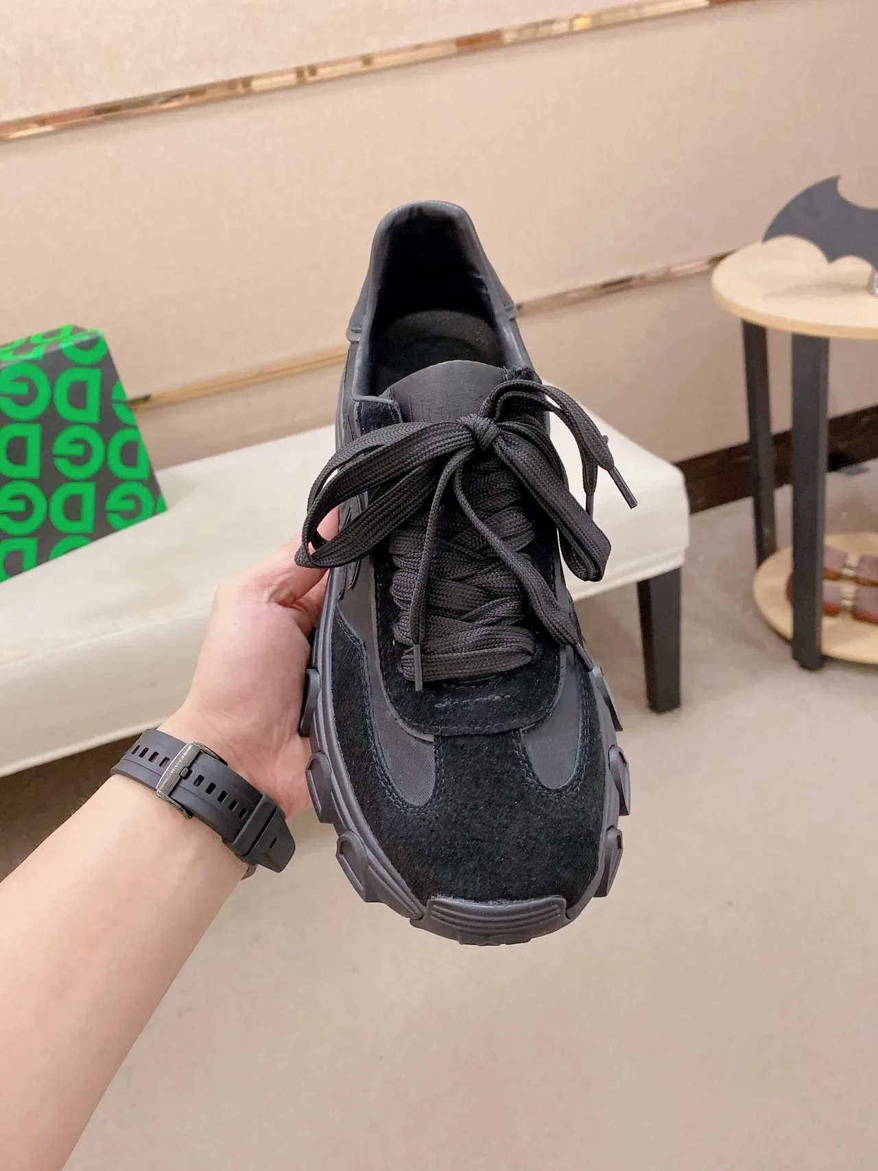 Dolce & Gabbana Tênis Chunky Com Solado Preto Em Camadas De Suede E Couro 5