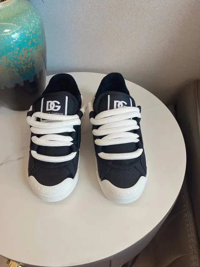 Dolce & Gabbana Negro Blanco Suela plataforma Contraste Zapatillas Chunky 2