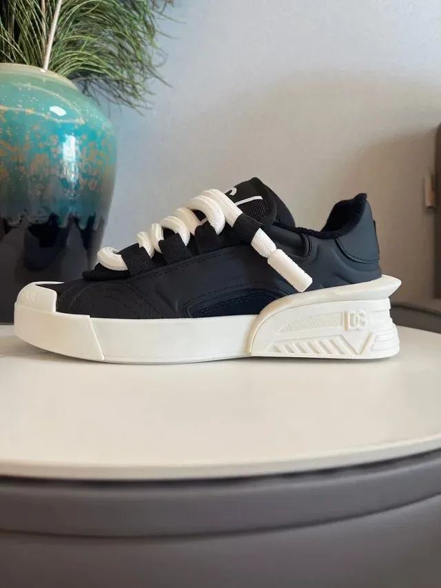 Dolce & Gabbana Negro Blanco Suela plataforma Contraste Zapatillas Chunky 4