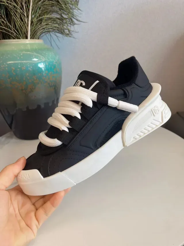 Dolce & Gabbana Negro Blanco Suela plataforma Contraste Zapatillas Chunky 5