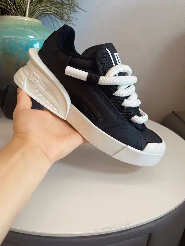 Dolce & Gabbana Negro Blanco Suela plataforma Contraste Zapatillas Chunky 6