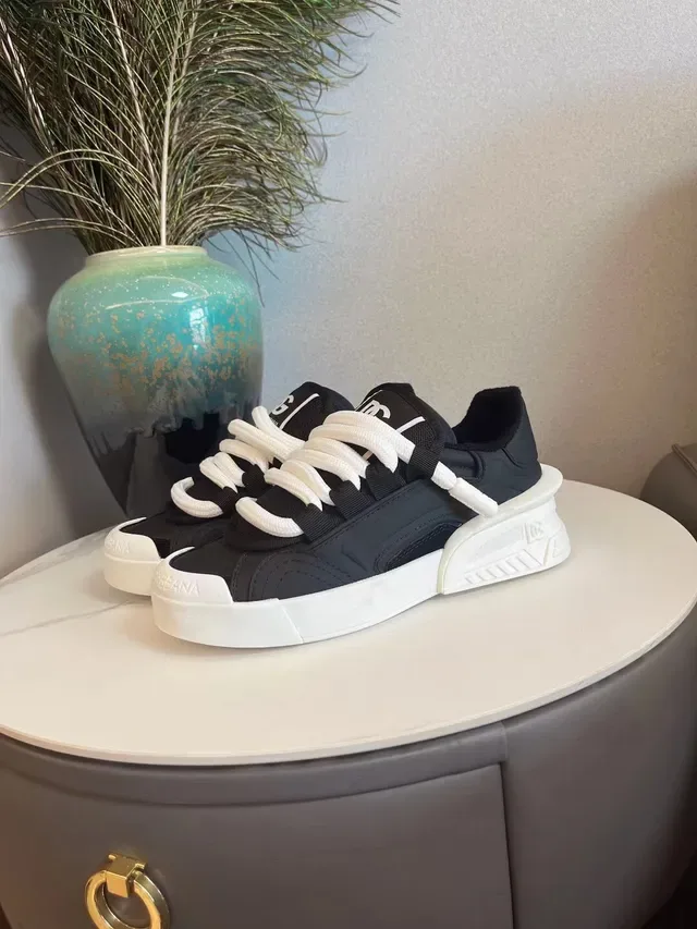 Dolce & Gabbana Negro Blanco Suela plataforma Contraste Zapatillas Chunky 8
