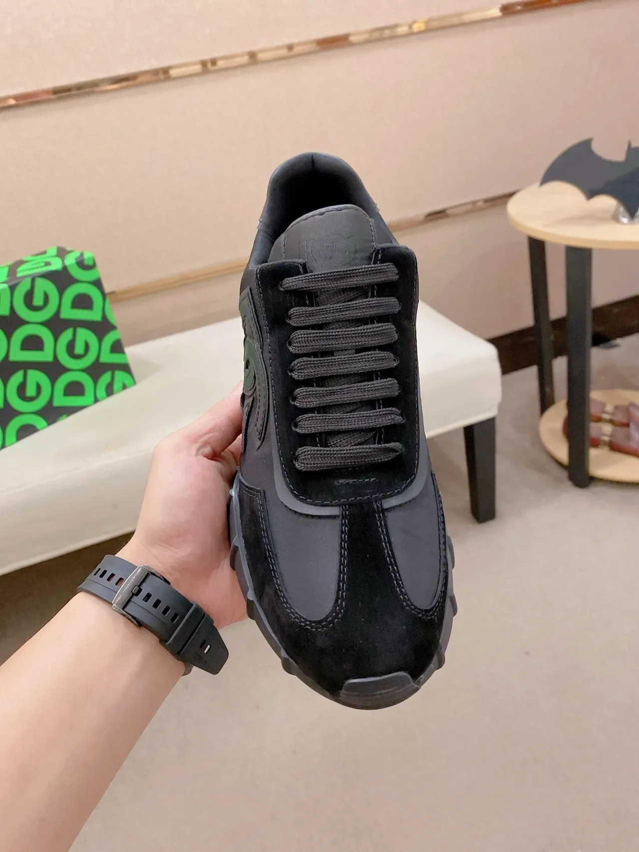 Dolce & Gabbana DG Runner Pretas Monograma Lifestyle Sneakers 5