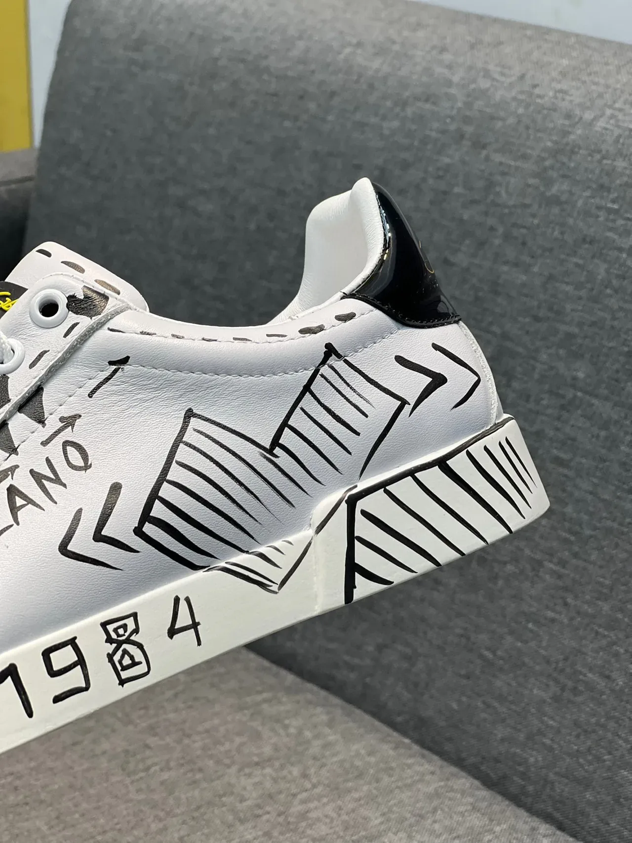 Dolce & Gabbana Graffiti-Print White Lifestyle Sneakers 8