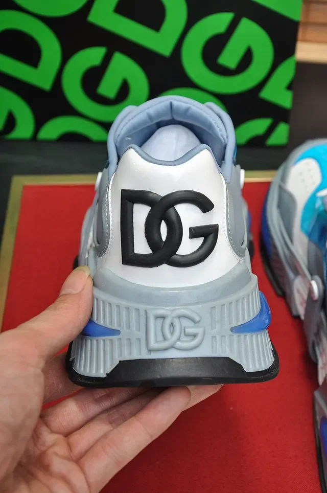 Dolce & Gabbana Gray Blue Chunky Sole Layered Synthetic Upper Sneakers 2