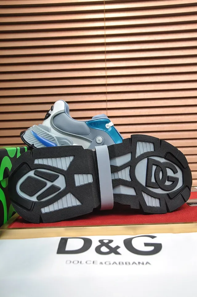 Dolce & Gabbana Gray Blue Chunky Sole Layered Synthetic Upper Sneakers 4