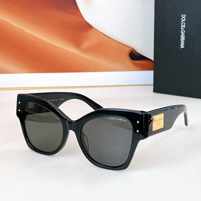 Dolce & Gabbana Portofino Angular Cat-Eye Black Sunglasses 4