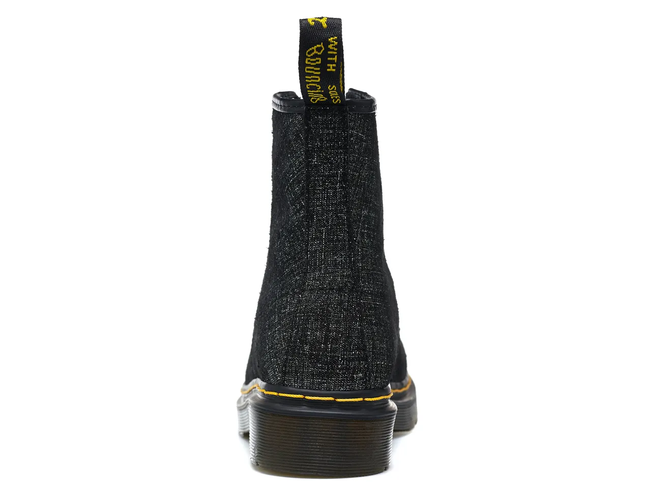 Dr. Martens 1460 Bottes Martin Noir pailleté Couture jaune 5