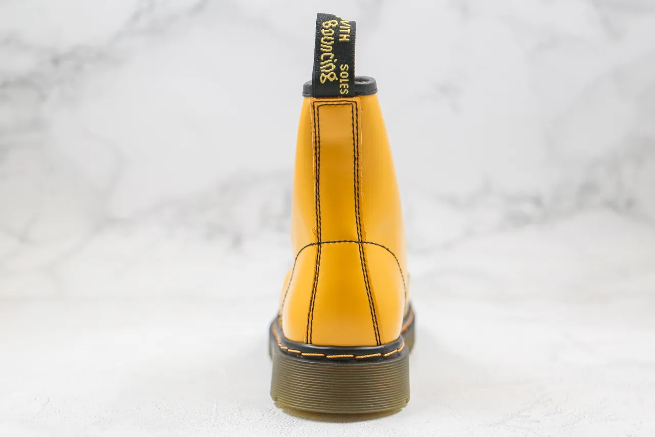 Dr. Martens 1460 Yellow Smooth Leather Martin Boot 2