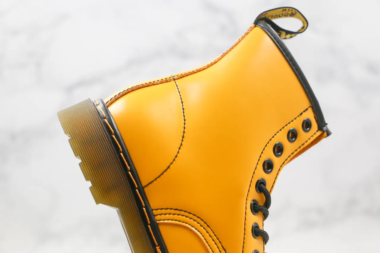 Dr. Martens 1460 Yellow Smooth Leather Martin Boot 4