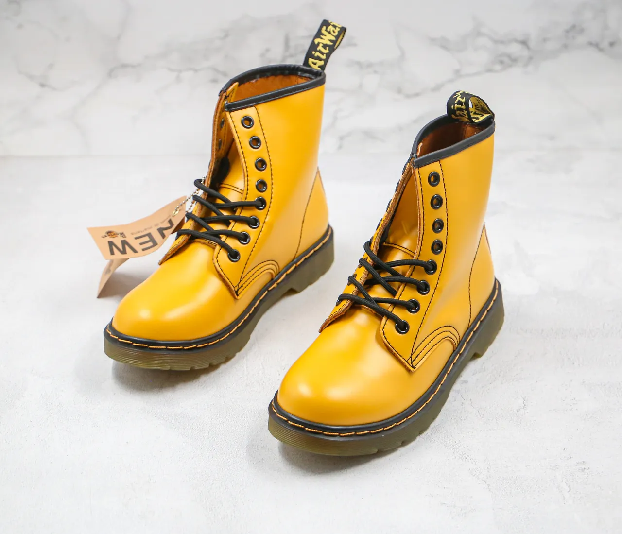 Dr. Martens 1460 Yellow Smooth Leather Martin Boot 6