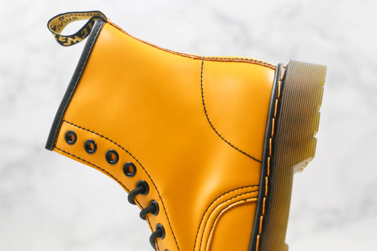 Dr. Martens 1460 Yellow Smooth Leather Martin Boot 8