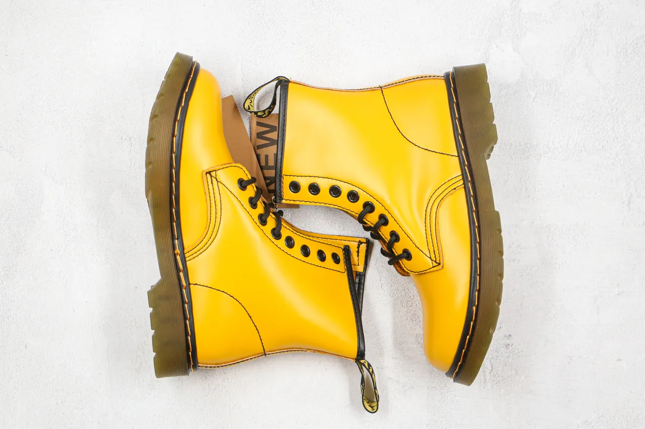 Dr. Martens 1460 Yellow Smooth Leather Martin Boot 9