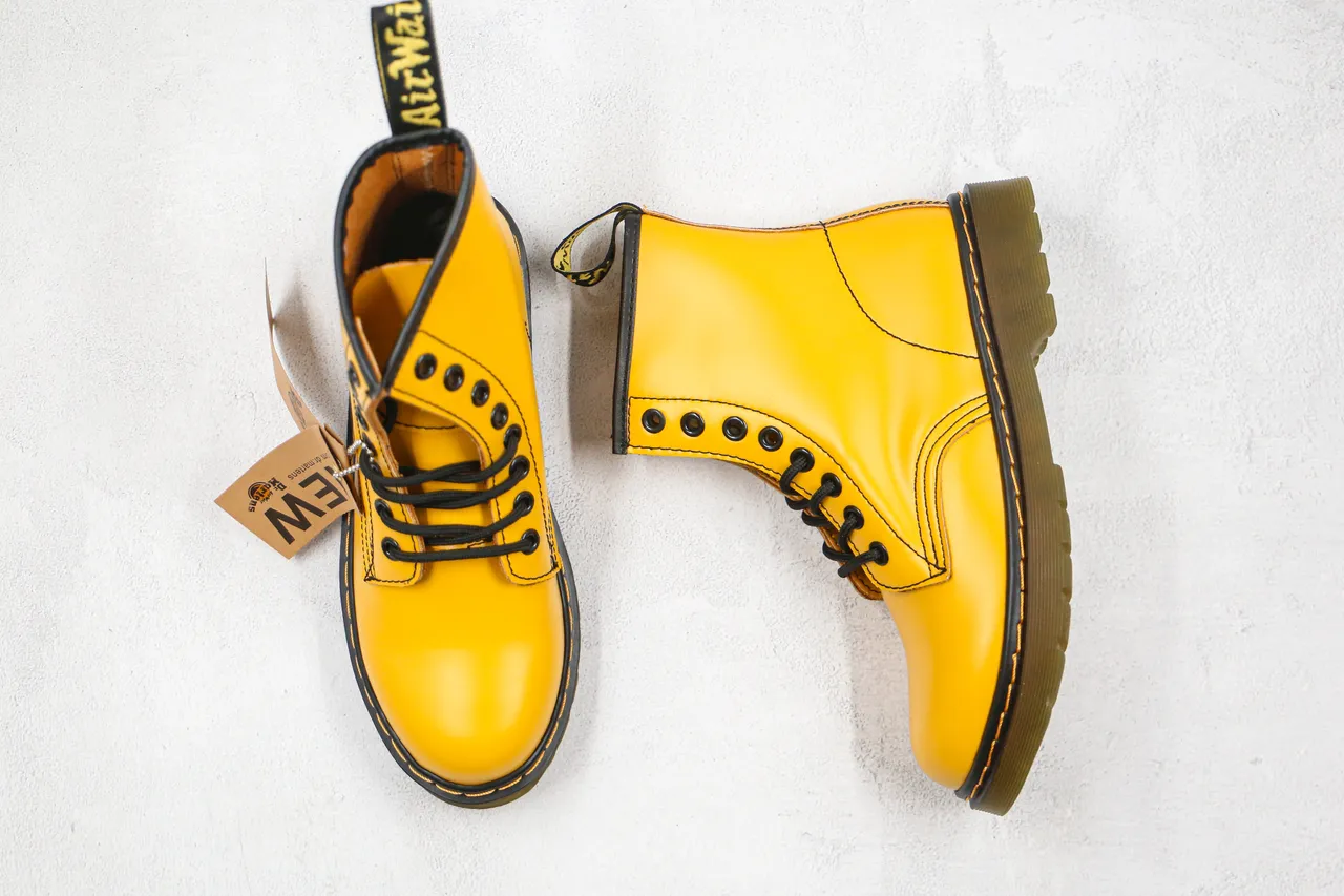 Dr. Martens 1460 Yellow Smooth Leather Martin Boot 10