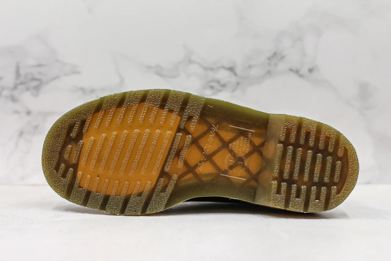 Dr. Martens 1461 Black Yellow Smooth Leather Welt Stitching Oxford Shoes 8