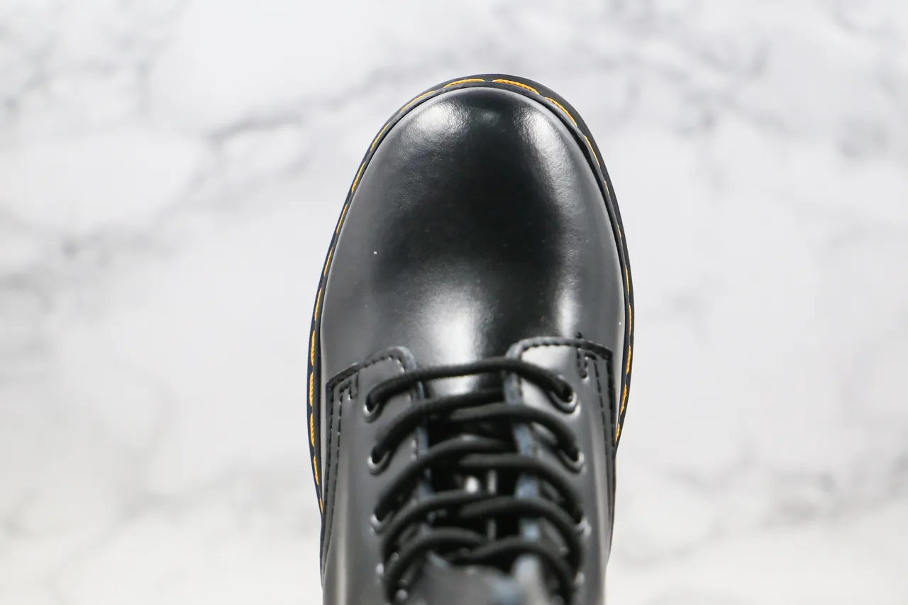 Dr. Martens Jadon Black Yellow Platform Sole 8-Eyelet Lace-Up Martin Boots 4
