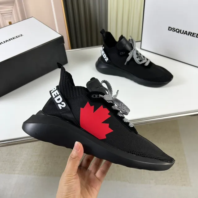 Dsquared2 Icon Black Red Maple Leaf Lifestyle Sneakers 4