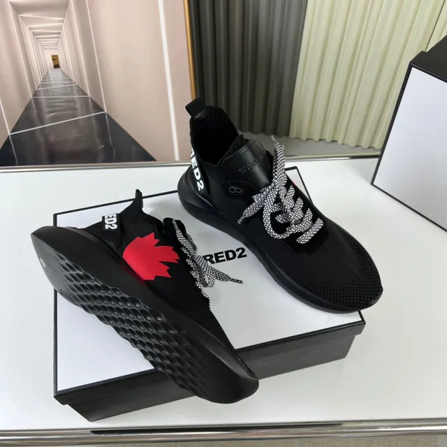 Dsquared2 Icon Black Red Maple Leaf Lifestyle Sneakers 5