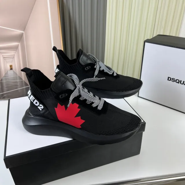 Dsquared2 Icon Black Red Maple Leaf Lifestyle Sneakers 7