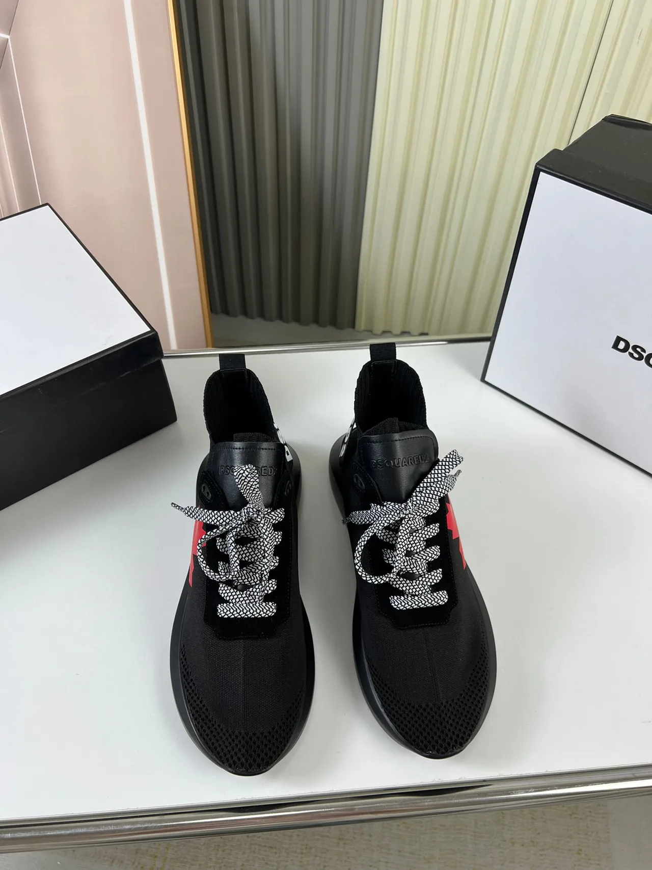 Dsquared2 Icon Black Red Maple Leaf Lifestyle Sneakers 8