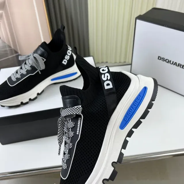 Dsquared2 ICON Black White Blue Lifestyle Sneakers 3