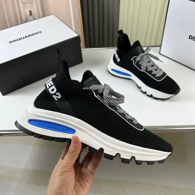 Dsquared2 ICON Black White Blue Lifestyle Sneakers 4