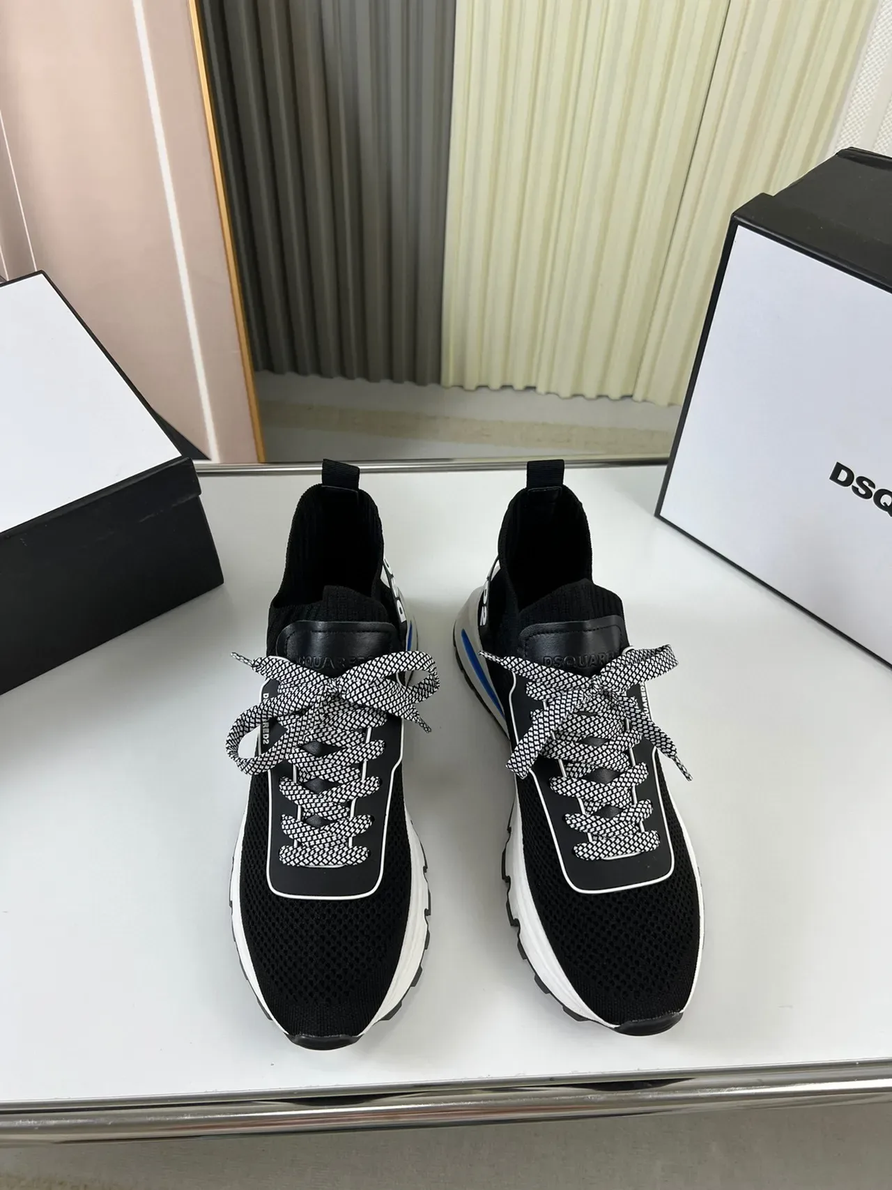 Dsquared2 ICON Black White Blue Lifestyle Sneakers 5