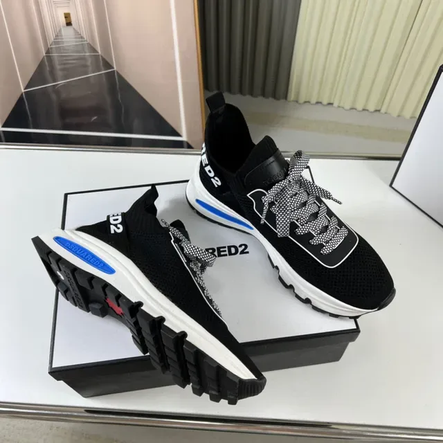 Dsquared2 ICON Black White Blue Lifestyle Sneakers 6