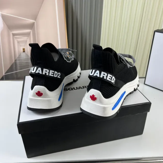 Dsquared2 ICON Black White Blue Lifestyle Sneakers 7