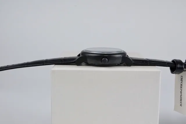 Emporio Armani Black Gray Skeleton Dial PVD Case Mechanical Watch 2