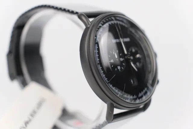 Emporio Armani Chronographe Sangle Maille Noire Montre Mécanique 6