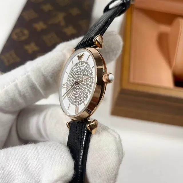 Emporio Armani Cadran Cristal Ton Or Rose Montre Quartz 5