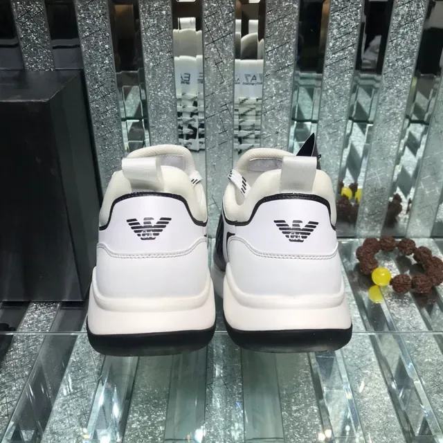 Emporio Armani EA7 White and Black Logo Panel Lifestyle Sneaker 3
