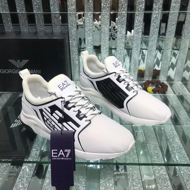 Emporio Armani EA7 White and Black Logo Panel Lifestyle Sneaker 7