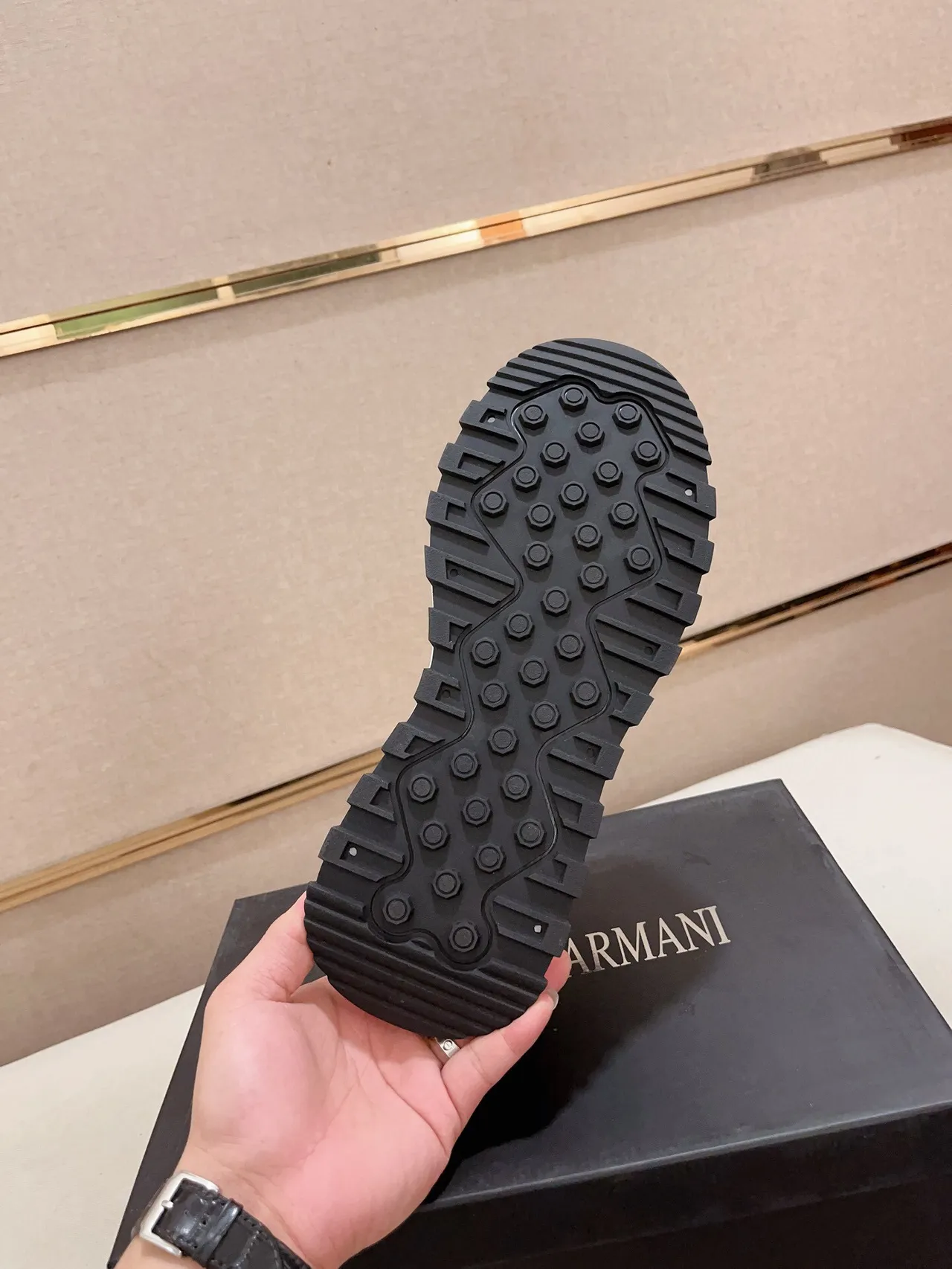Emporio Armani Lifestyle Sneaker Black White Ribbed Knit Upper Suede Overlays Lifestyle Sneakers 3
