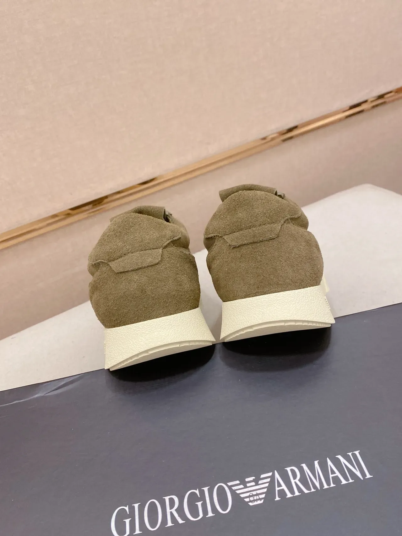 Emporio Armani Olive Green Suede Lifestyle Sneaker 3