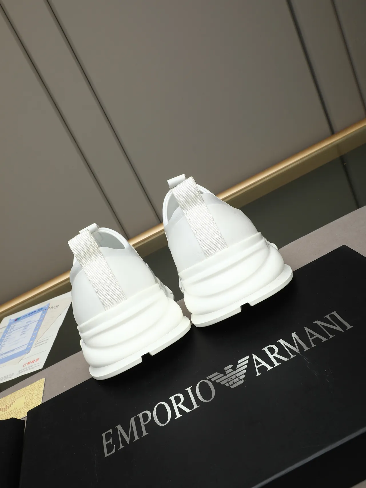 Emporio Armani Basket Slip-On Blanche Chunky 3