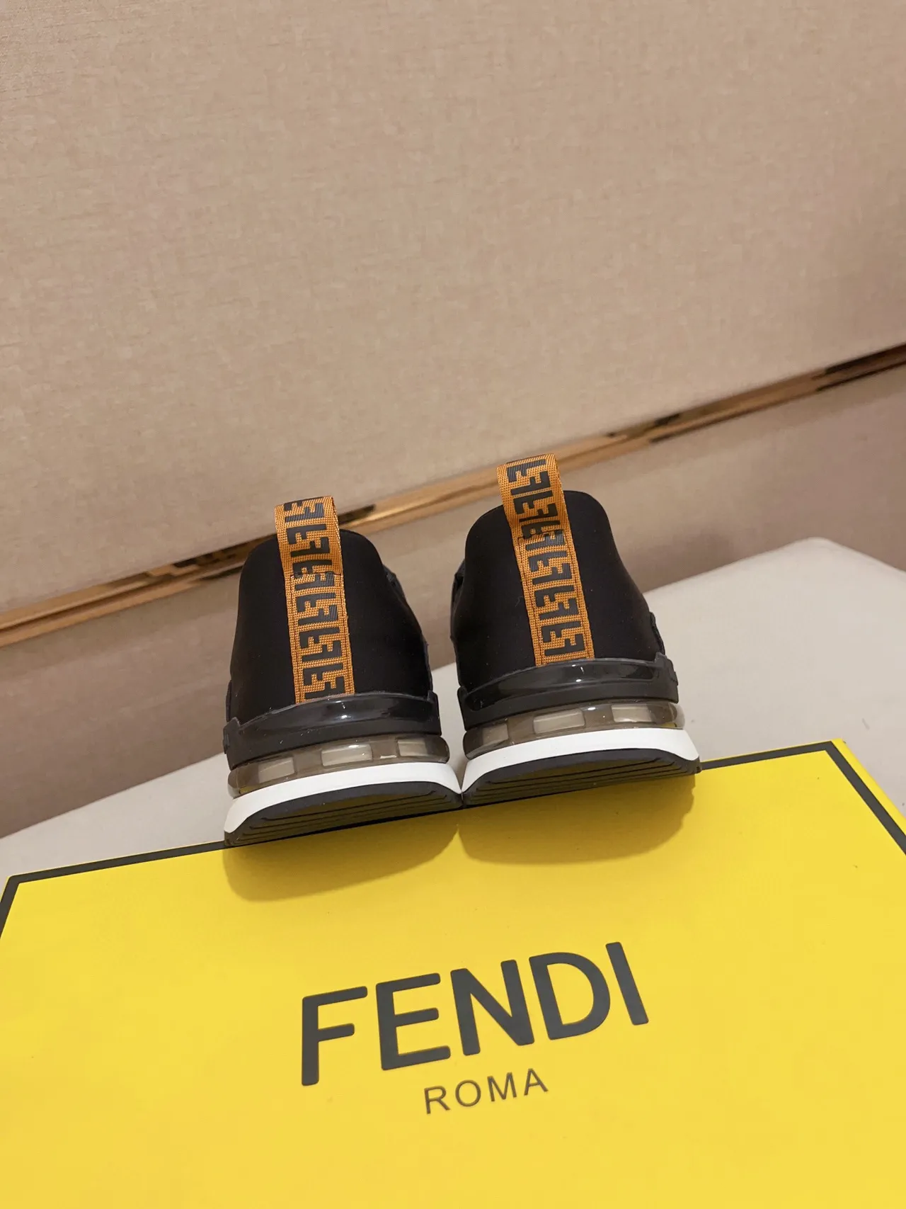Fendi Black Brown FF Monogram Textile Leather Panel Lifestyle Sneakers 3