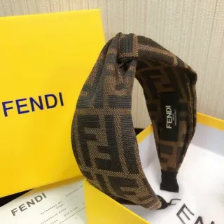 Fendi Brown Beige Twisted Knot FF Jacquard Beanie