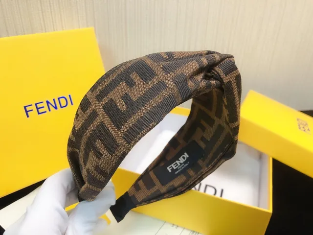 Fendi Brown Beige Twisted Knot FF Jacquard Beanie 2