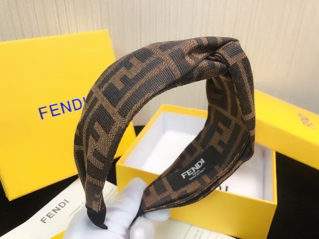 Fendi Brown Beige Twisted Knot FF Jacquard Beanie 4