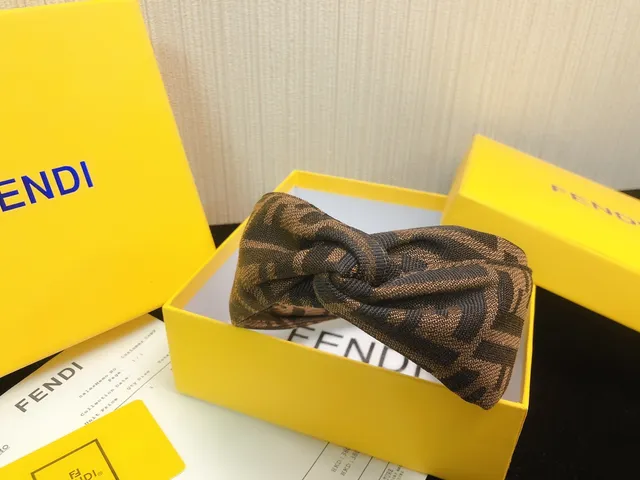 Fendi Brown Beige Twisted Knot FF Jacquard Beanie 5