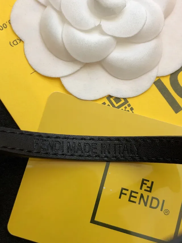 Fendi FF Black Gold Double-Wrap Thin Leather Belt 6