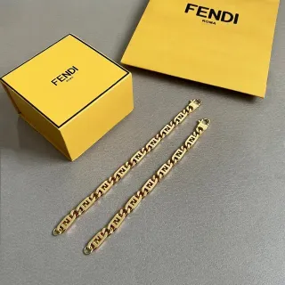 Fendi FF Chain Gold-Tone Logo Link Bracelets