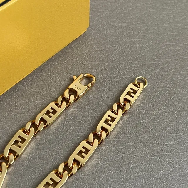 Bracelets Fendi FF Chain Doré Tono Logo Lien 2