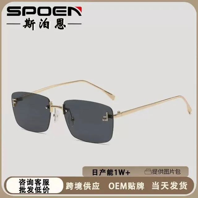 Fendi FF Rimless Rectangular Crystal-Embellished Sunglasses 8