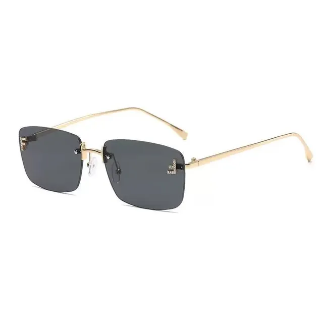 Fendi FF Rimless Rectangular Crystal-Embellished Sunglasses 9