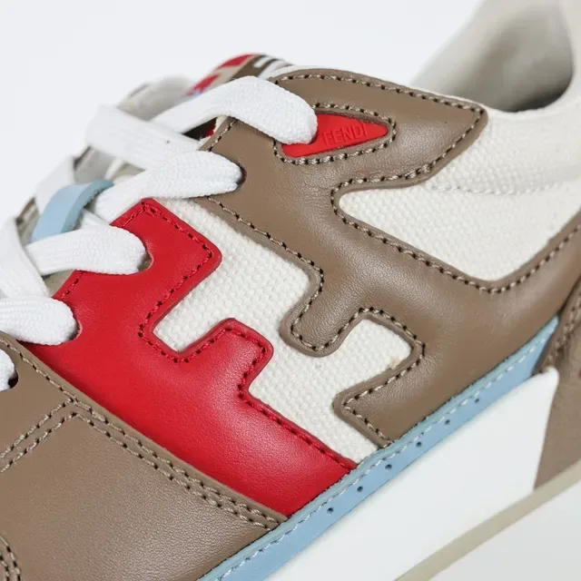 Fendi First Tênis de estilo de vida de Couro e Tecido Multicolor 6