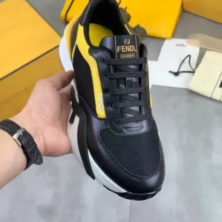 Fendi Sneakers Black and Yellow Lifestyle Sneakers